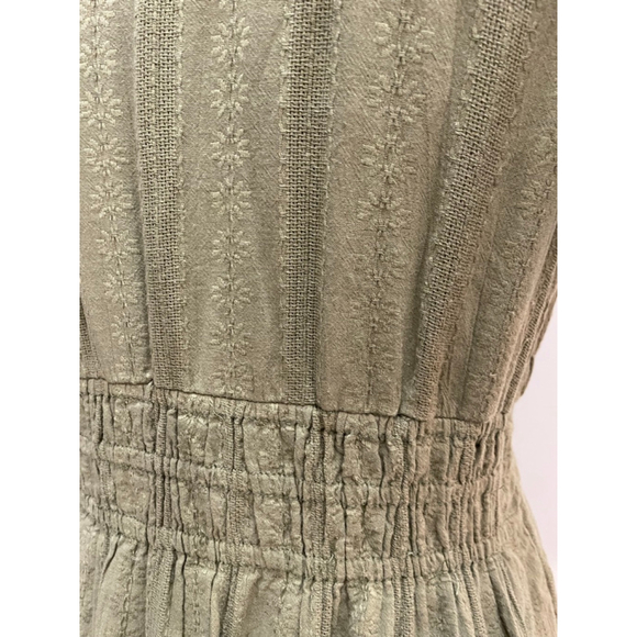 Anthropologie Textured Cotton Embroidered Maxi Dress S Prairie Cottage Fairy - Picture 5 of 11